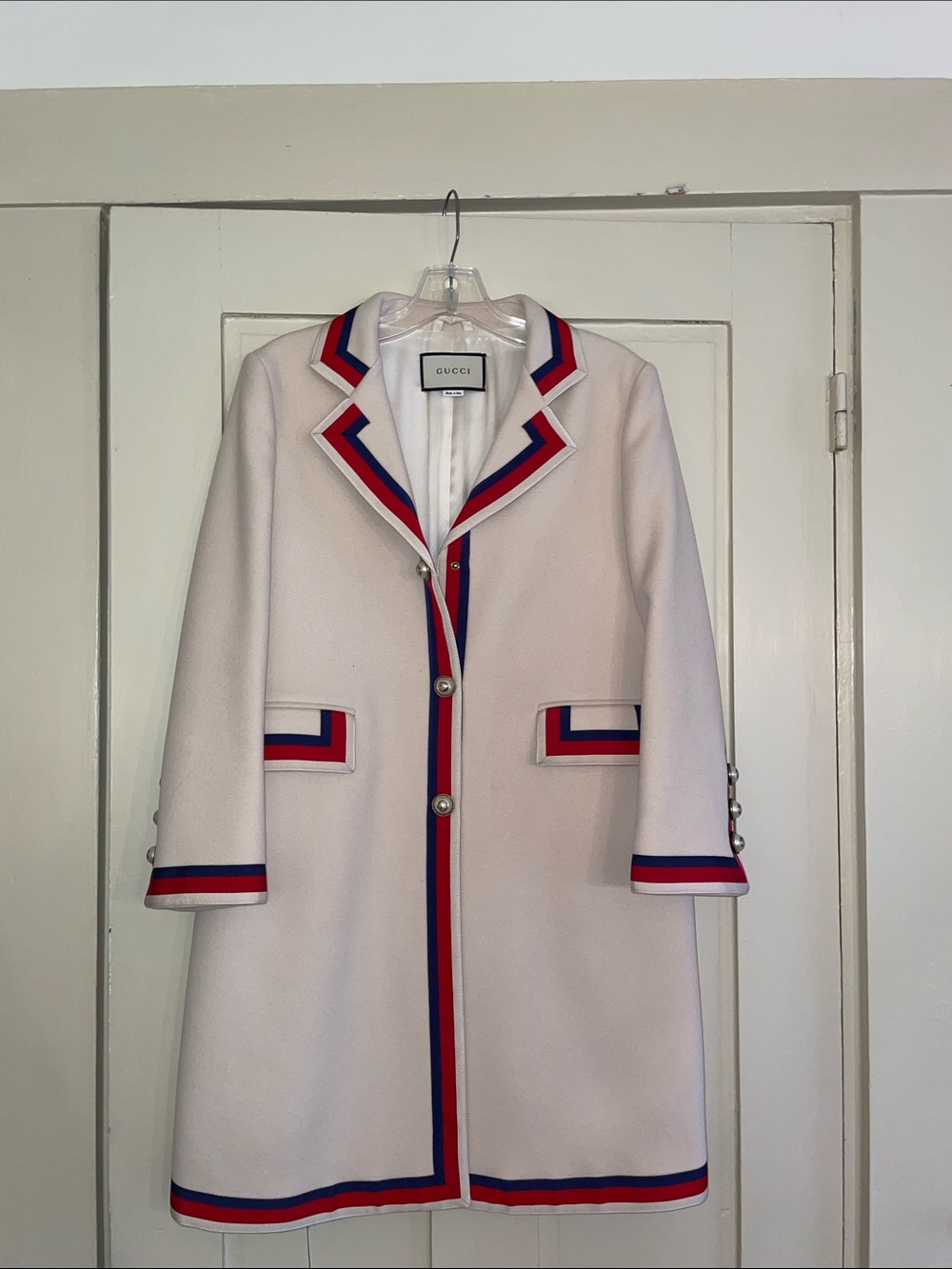 Gucci white wool coat, size 44